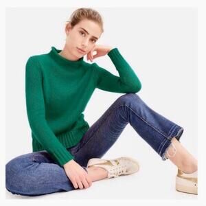 J Crew Always Women's 1988 rollneck™ sweater Kelly Green Men's XS/Women's M